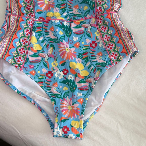 Boden Rhodes Cup Size Swimsuit Floral Multicolor Women's One Piece Swimsuit - Picture 6 of 8